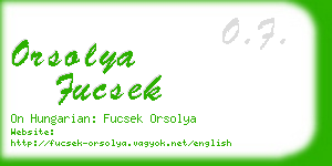 orsolya fucsek business card